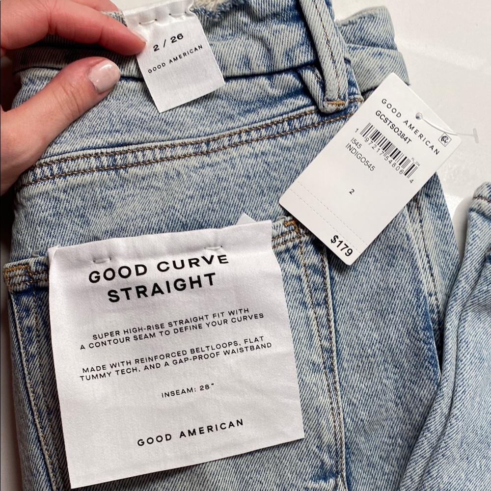 Good American Women's Good Curve Straight Jeans